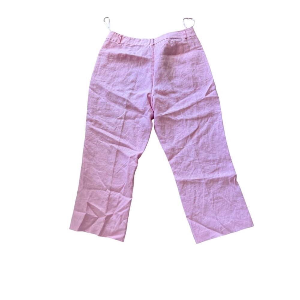 Lauren Ralph Lauren Womens Pink Linen Lined Straight Cropped Trouser Pants Sz 14